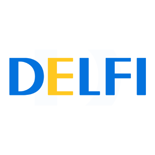 Kineziterapijos klinika ir Delfi logotipas